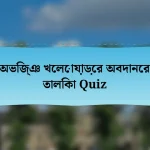 অভিজ্ঞ খেলোয়াড়ের অবদানের তালিকা Quiz