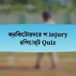 ক্রিকেটারদের প injury রিপোর্ট Quiz