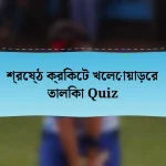 শ্রেষ্ঠ ক্রিকেট খেলোয়াড়ের তালিকা Quiz